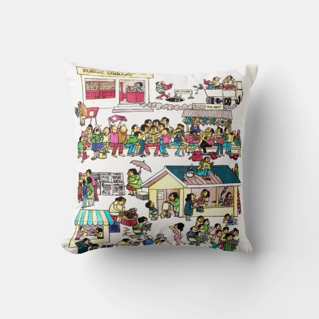 Larry Alcala's Slice of Life Cushion (Front)