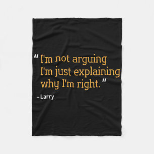 Larry Gift Quote Funny Birthday Personalised Name  Fleece Blanket