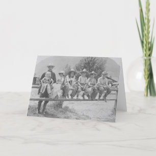 Larry Larom with six children. Card