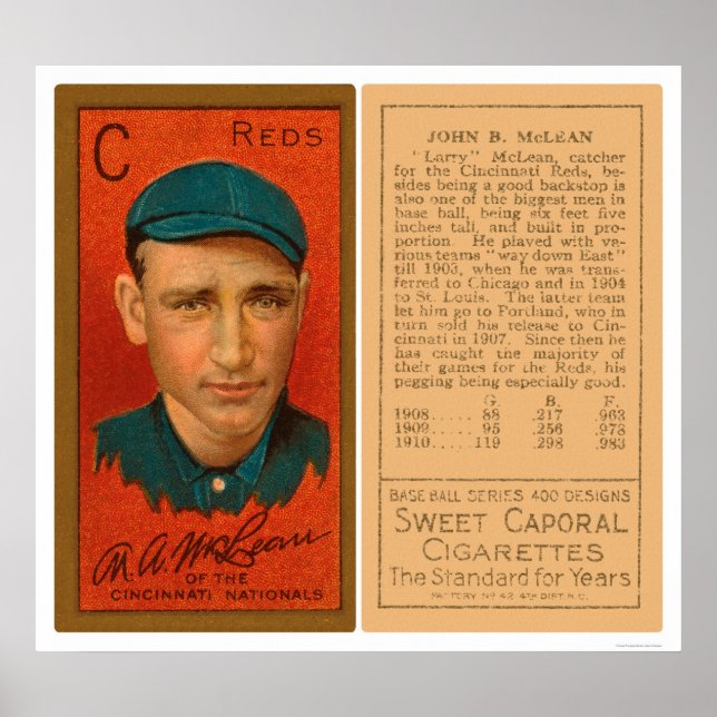 Larry McLean Reds Baseball 1911 Poster (Front)