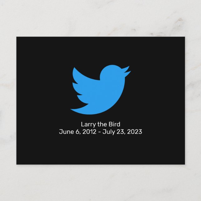 Larry the Bird Twitter retirement Postcard (Front)