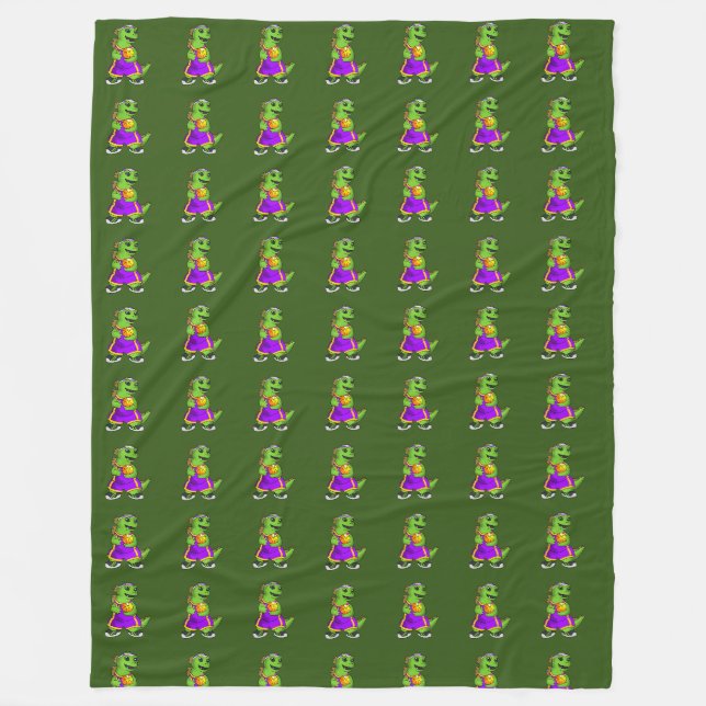 Larry the Lizard Basketball Star  Fleece Blanket (Front)