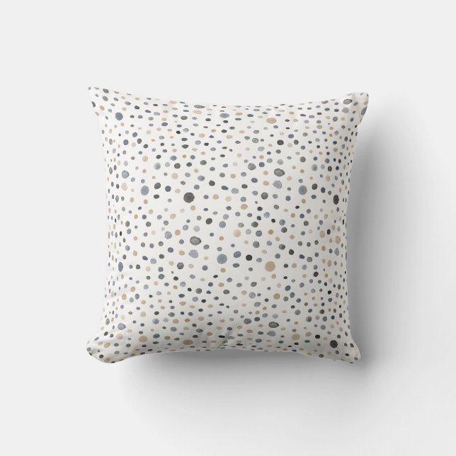 Lars Confetti Watercolor Dots Throw Pillow (Front)