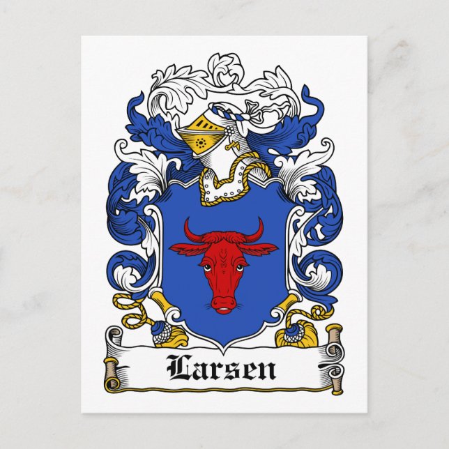 Larsen Family Crest Postcard (Front)