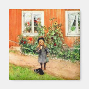 Larsson - Brita with a Cat and a Sandwich Magnet