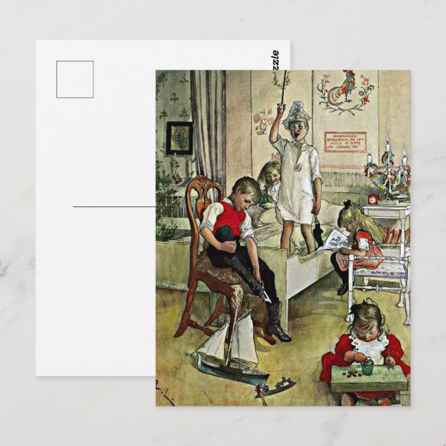 Larsson - Christmas Morning Postcard (Front/Back)