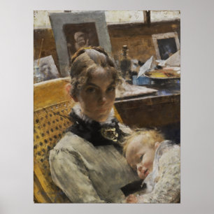 Larsson - The Artist's Wife And Their Daughter Poster