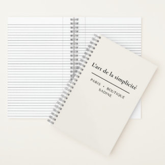 L'art de la Simplicité French Chic Minimalist Spir Notebook