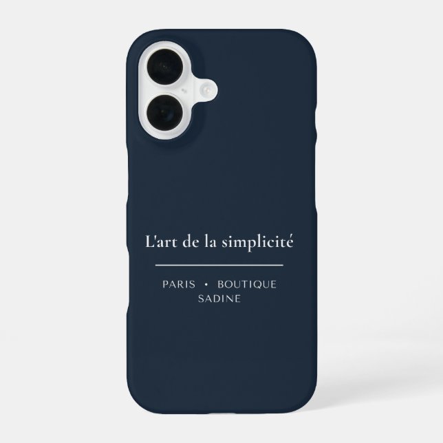 L'art de la Simplicité Navy iPhone Case (Back)