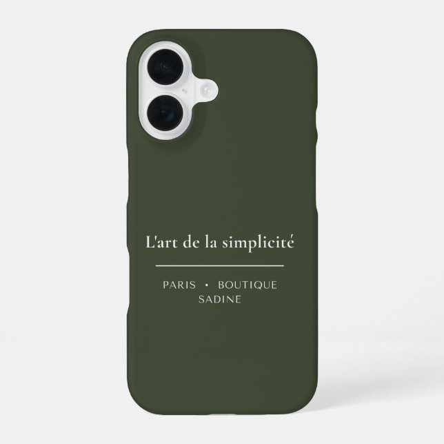 L'art de la Simplicité Olive Green iPhone Case (Back)