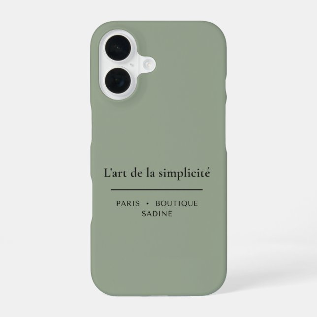 L'art de la Simplicité Sage Green iPhone Case (Back)