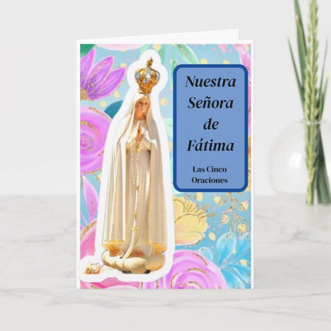Las 5 oraciones reveladas por la Virgen de Fátima Card (Front)