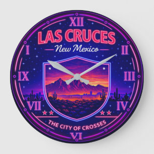 Las Cruces New Mexico Desert Mountain  Large Clock