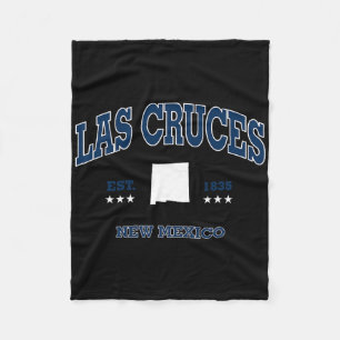 Las Cruces New Mexico Nm Throwback Navy Vintage At Fleece Blanket