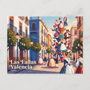 Las Fallas Valencia Spain Postcard
