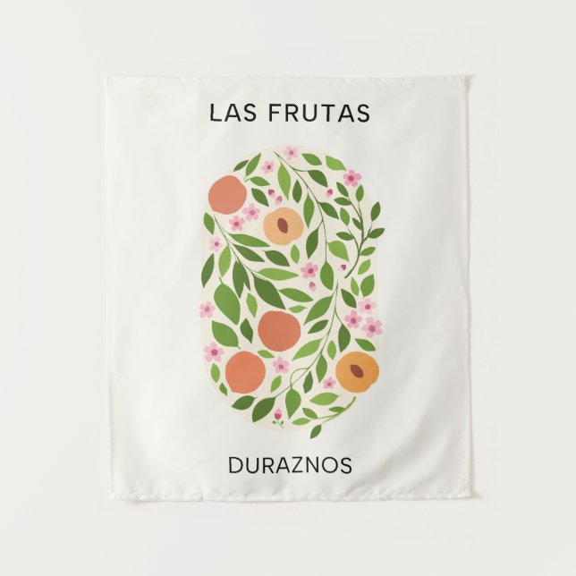 Las Frutas: Duraznos - Peach Market Tapestry (Front)