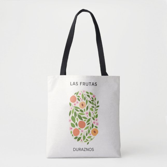 Las Frutas: Duraznos - Peach Market Tote Bag (Front)