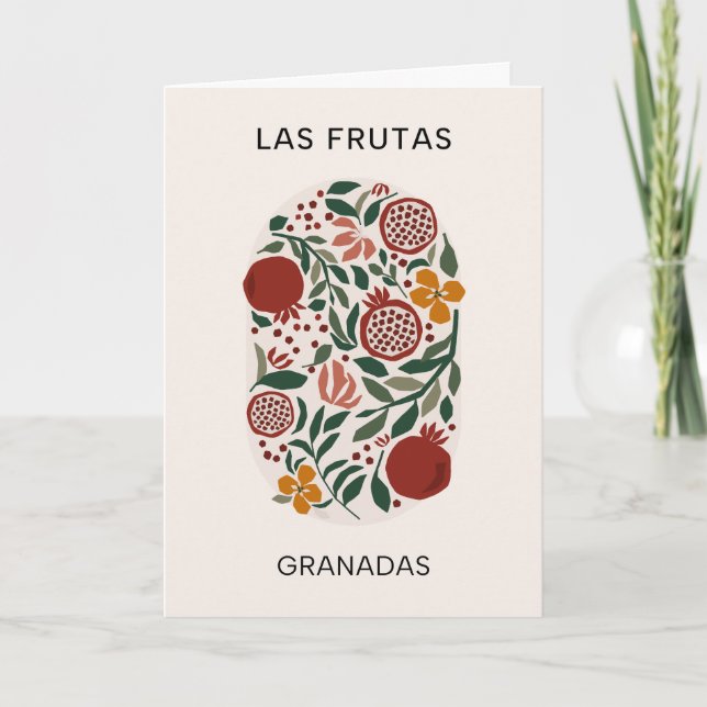Las Frutas: Granadas - Pomegranate Market Card (Front)