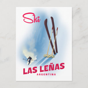 las leñas Argentina ski Postcard