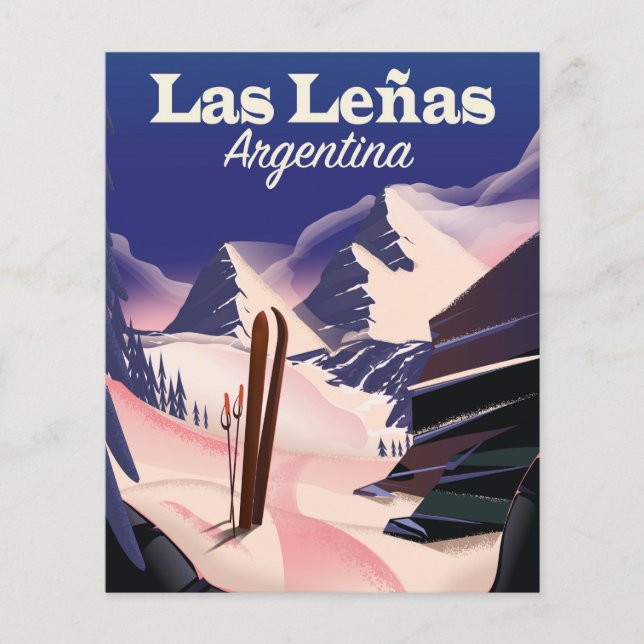 Las Leñas Argentina Ski travel print (Front)