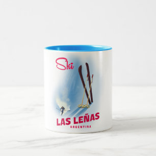 las leñas Argentina ski Two-Tone Coffee Mug