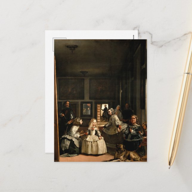 Las Meninas by Diego Velazquez Holiday Postcard (Front/Back In Situ)