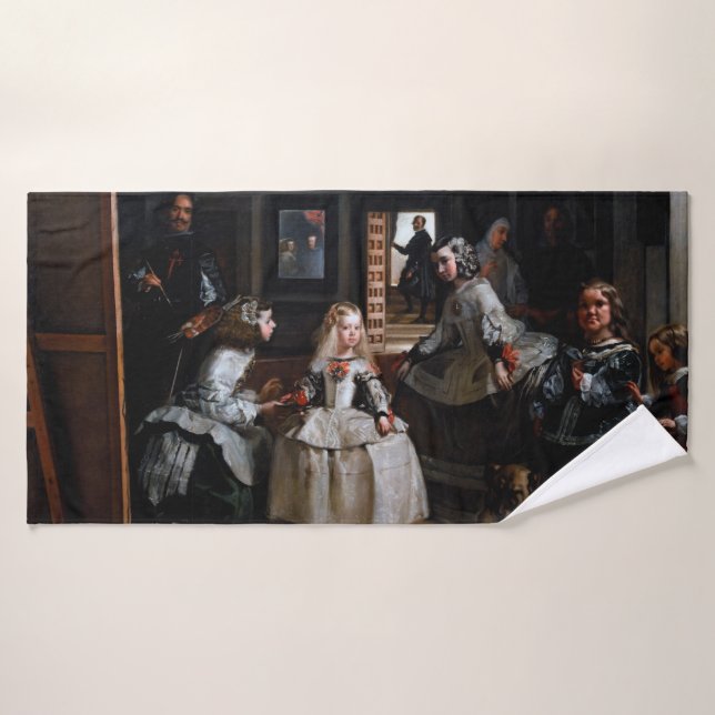 Las Meninas, The Maids of Honour, Diego Velazquez Bath Towel (Bath Towel)