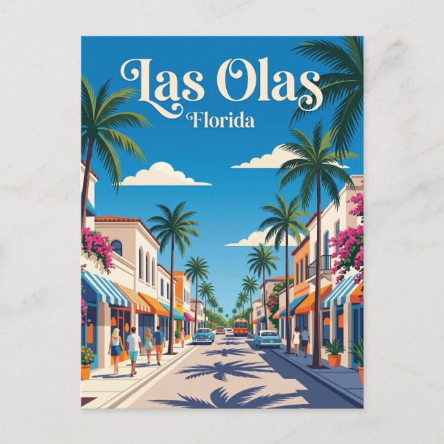 Las Olas Boulevard USA Postcard (Front)