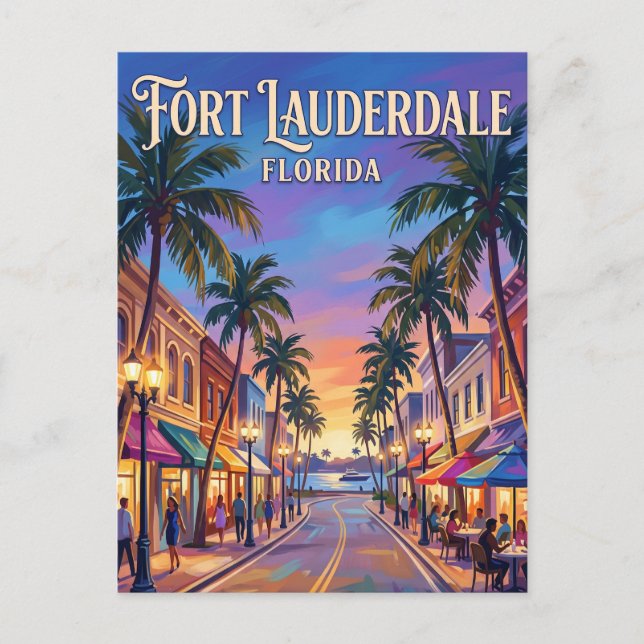 Las Olas Boulevard USA Postcard (Front)