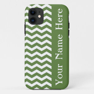 Las Palmas Green Wave Chevron with name iPhone 11 Case