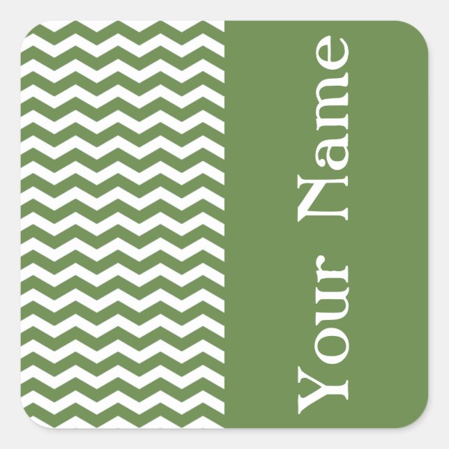 Las Palmas Green Wave Chevron with name Square Sticker (Front)