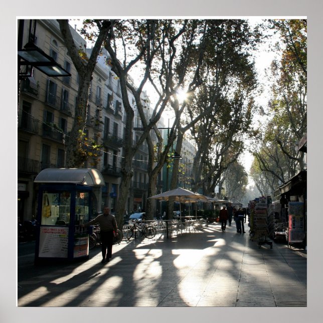 Las Ramblas, Barcelona Poster (Front)