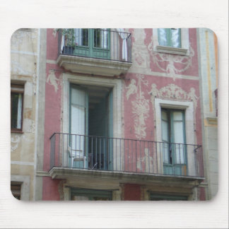 Las Ramblas - pink hotel Mouse Pad