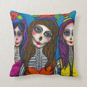 Las Tres Catrinas Pillow