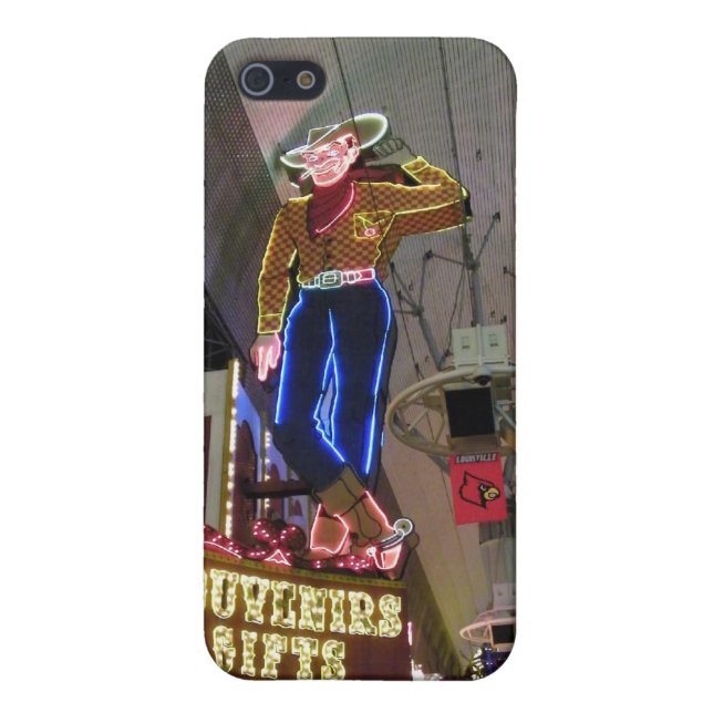 Las Vega Cowboy Neon Sign iPhone Case (Back)
