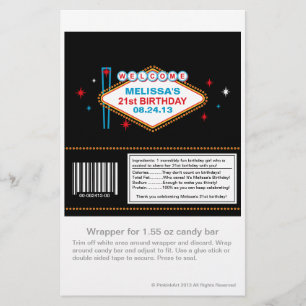 Las Vegas 21st Birthday Candy Wrapper