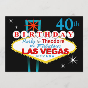 Las Vegas 40th Birthday Party Invitation