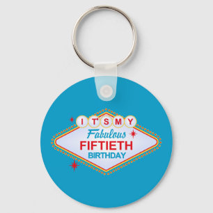 Las Vegas 50th Birthday Key Ring