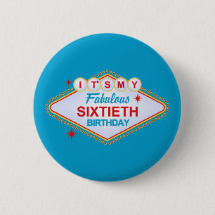 Las Vegas 60th Birthday 6 Cm Round Badge