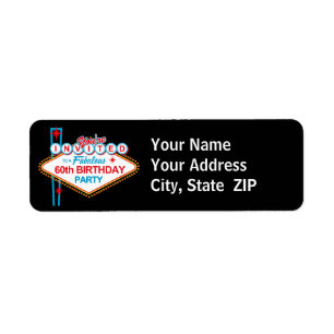 Las Vegas 60th Birthday Address Label Return Address Label