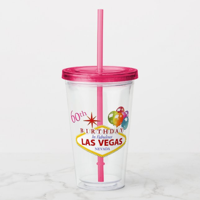 Las Vegas 60th Birthday Tumbler (Front)
