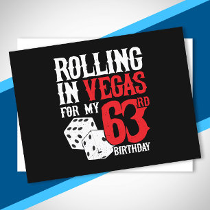 Las Vegas 63rd Birthday Party - Rolling in Vegas Postcard