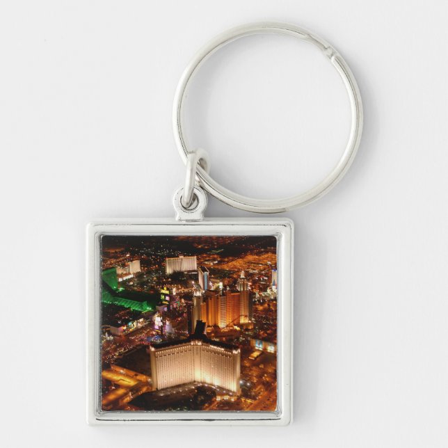 Las Vegas aerial view from a blimp Key Ring (Front)