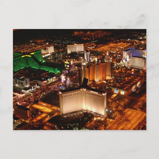 Las Vegas aerial view from a blimp Postcard (Front)
