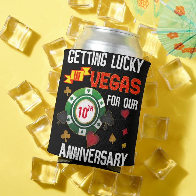 Las Vegas Anniversary Lucky Couple Matching Can Cooler (In Situ Summer)