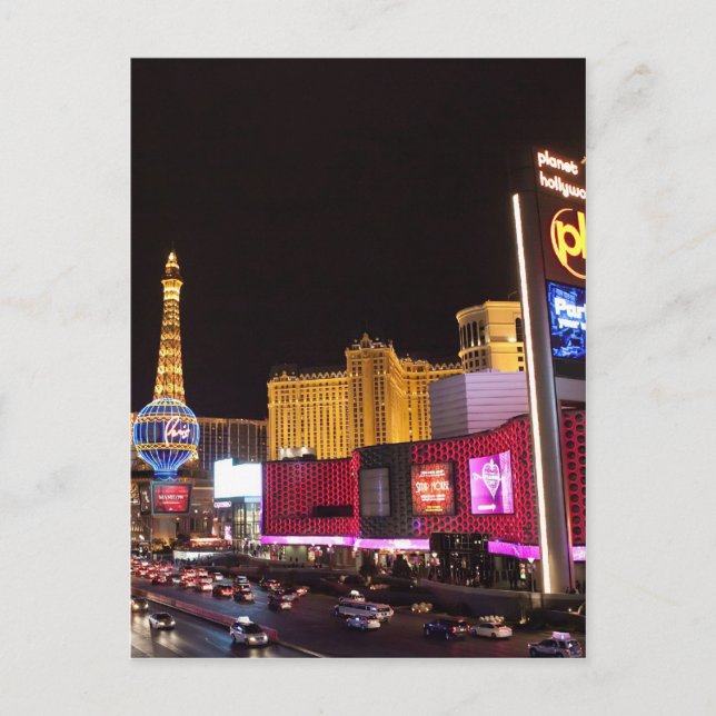Las Vegas at night Postcard (Front)