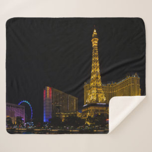 Las Vegas at night Sherpa Blanket
