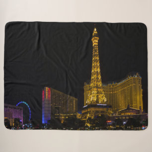Las Vegas at night Sherpa Blanket