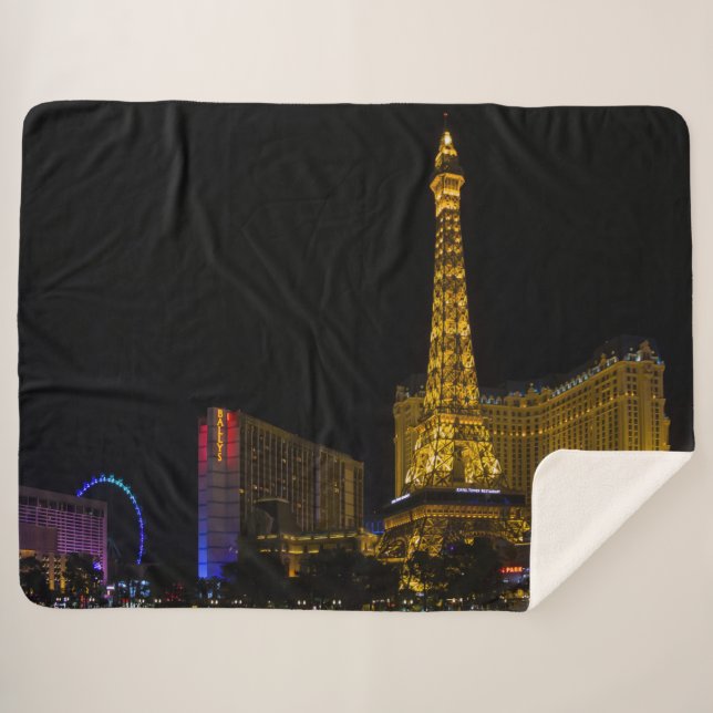 Las Vegas at night Sherpa Blanket (Front (Horizontal))