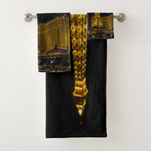 Las Vegas at night Skyline Bath Towel Set